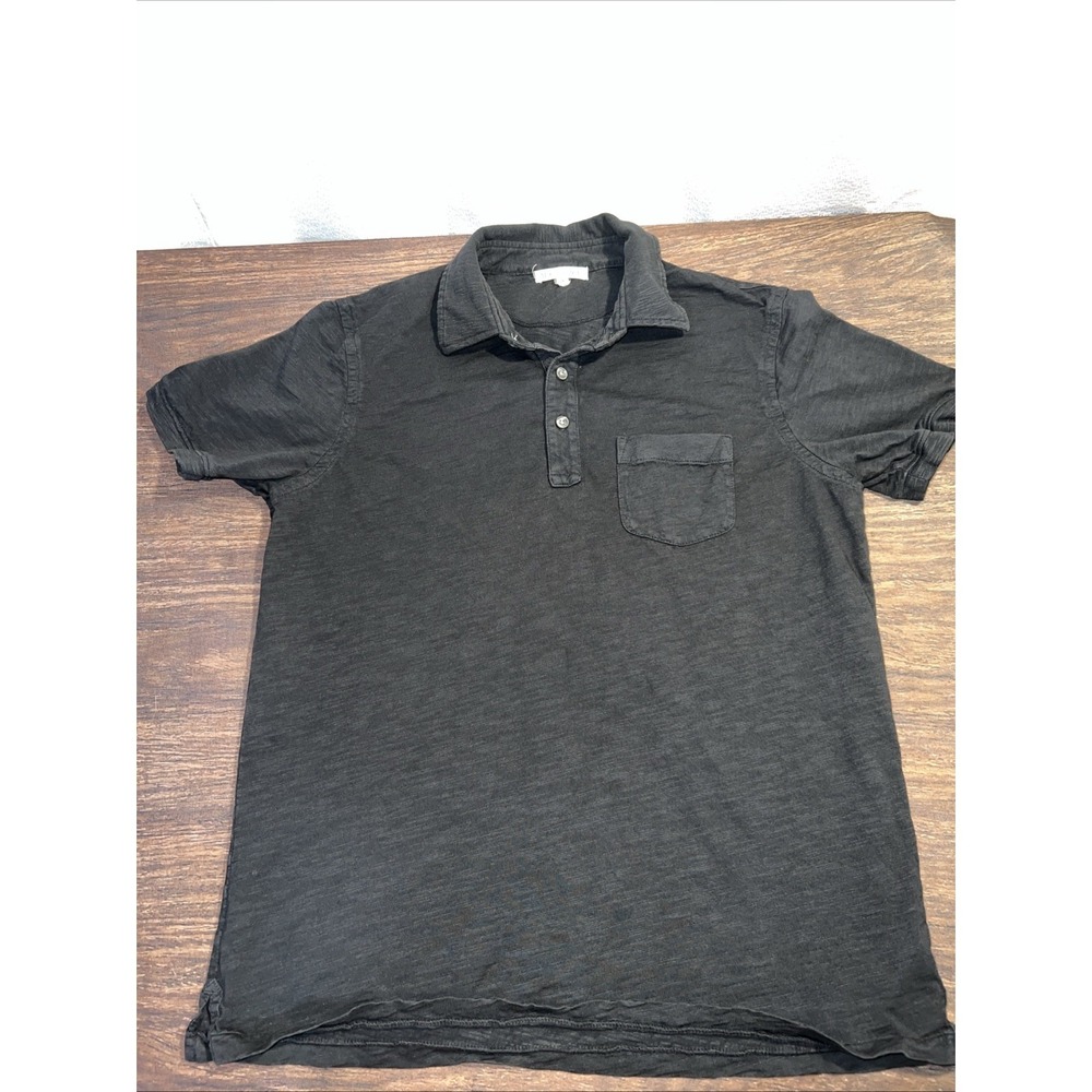 Alex Mill Men's Standard Polo Slub Cotton Black Size Small Pocket Preppy